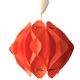 Orange pendant lamp in pleated plastic design 70s