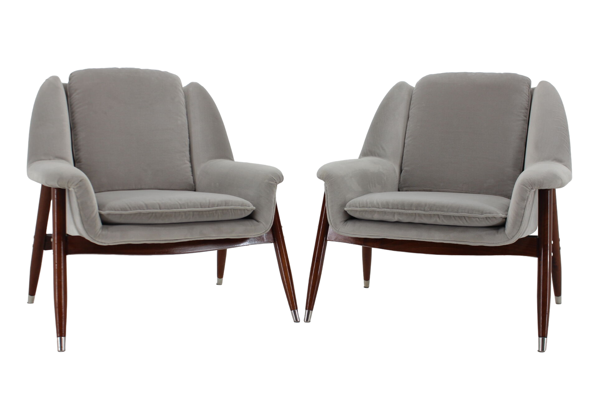 1980s pair of italian refurbished armchairs