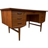 Vintage Scandinavian double-sided teak desk, 60s
