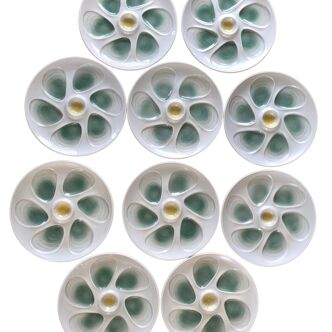 Set of 10 oyster plates