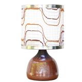 Pink brown ceramic lamp, 70s