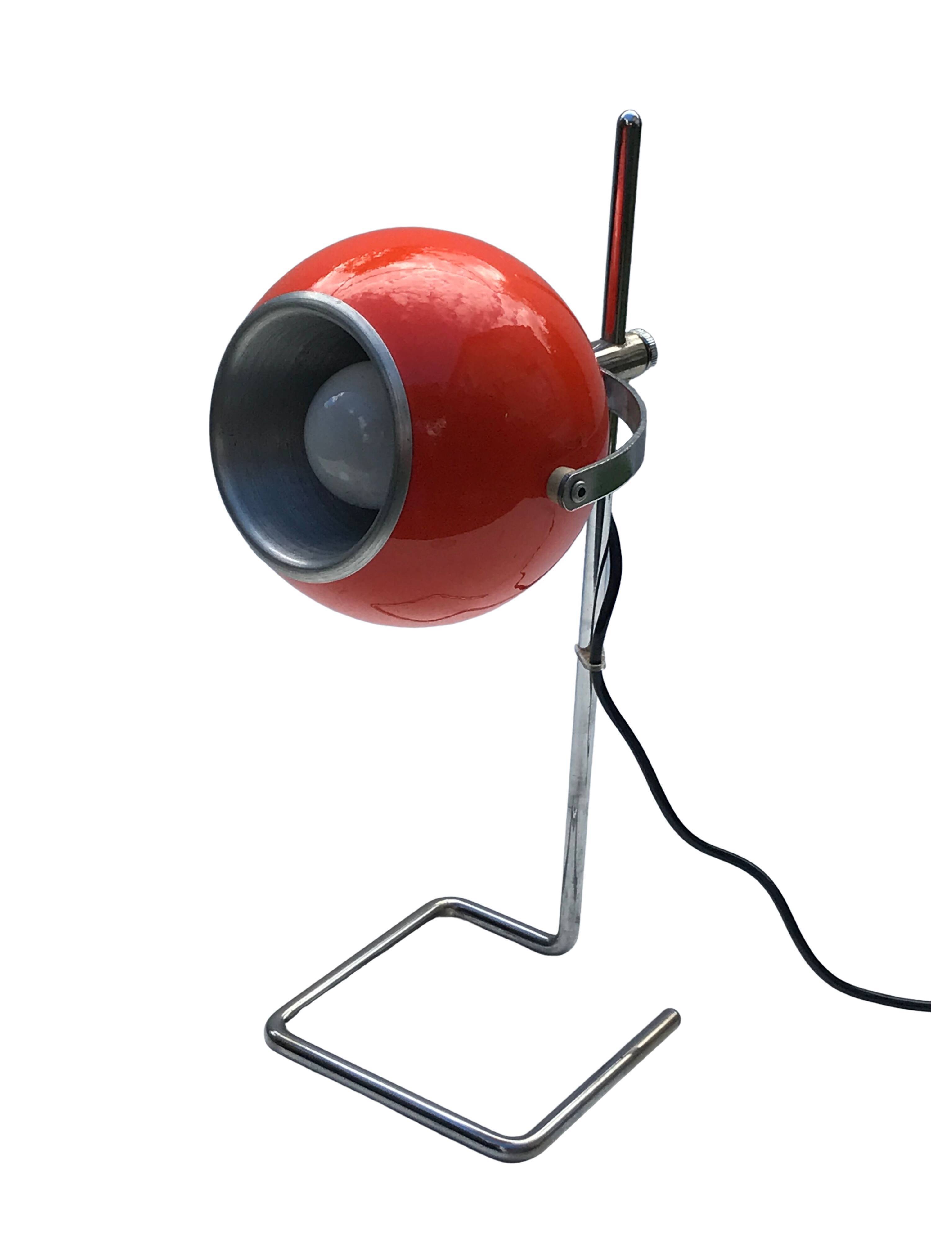 Lampe eye ball orange vintage années 70
