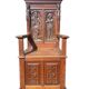 Cathedre chaise haute trône style renaissance gothique