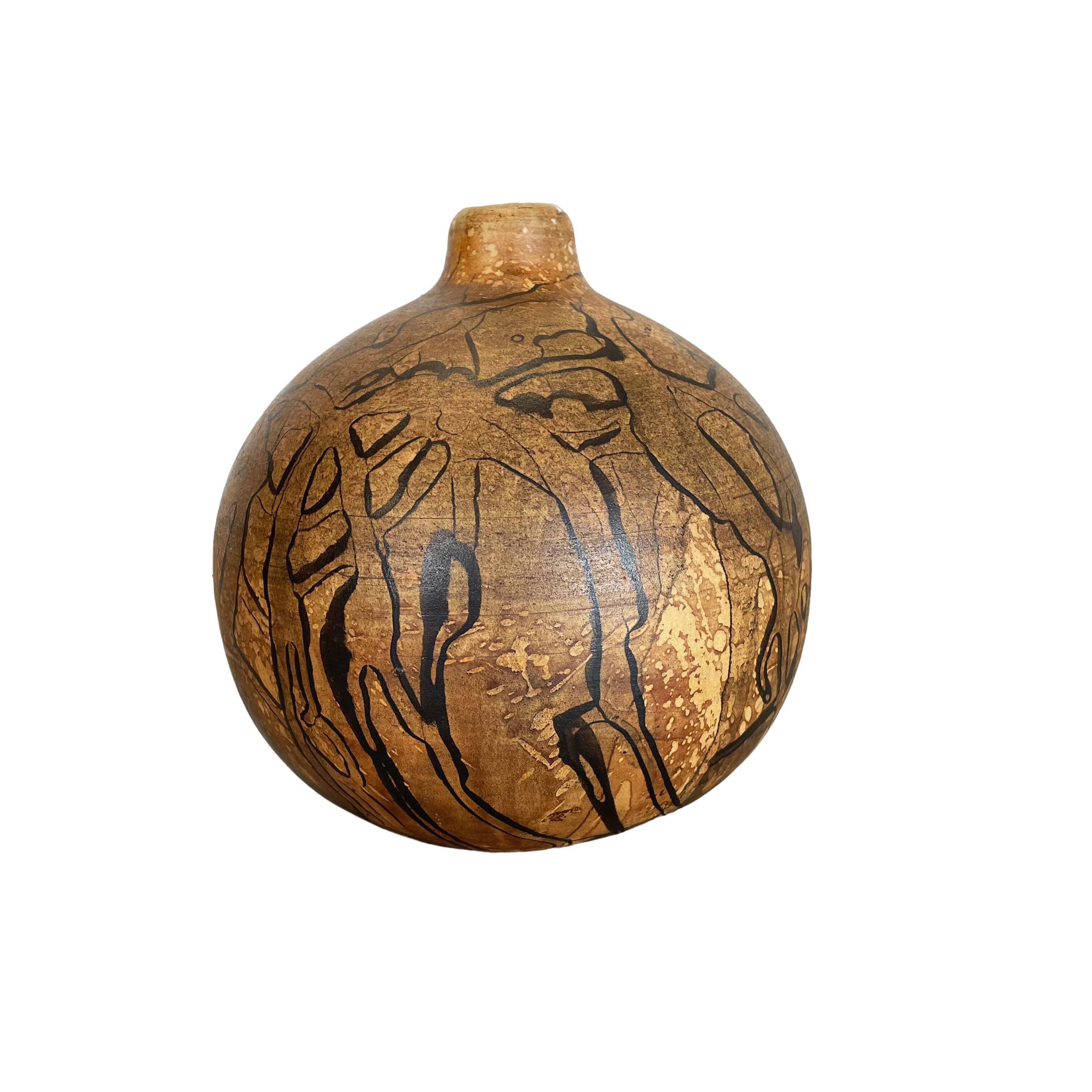 Vase en poterie d’atelier en céramique abstraite par Gerhard Liebenthron, Allemagne, années 1970