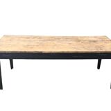 Farmhouse table in oak and poplar black patinated base and waxed wood top