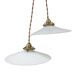 Paire de suspensions en opaline blanche