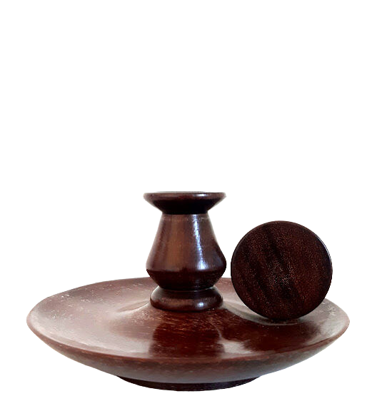 Scandinavian teak hand candle holder