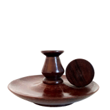Scandinavian teak hand candle holder
