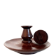 Scandinavian teak hand candle holder
