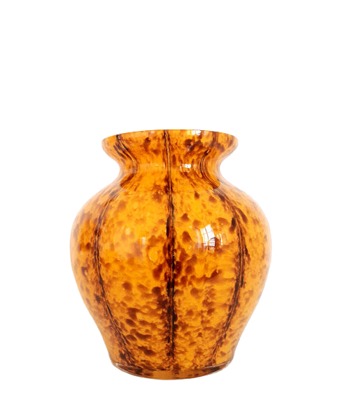 Murano style yellow blown glass vase