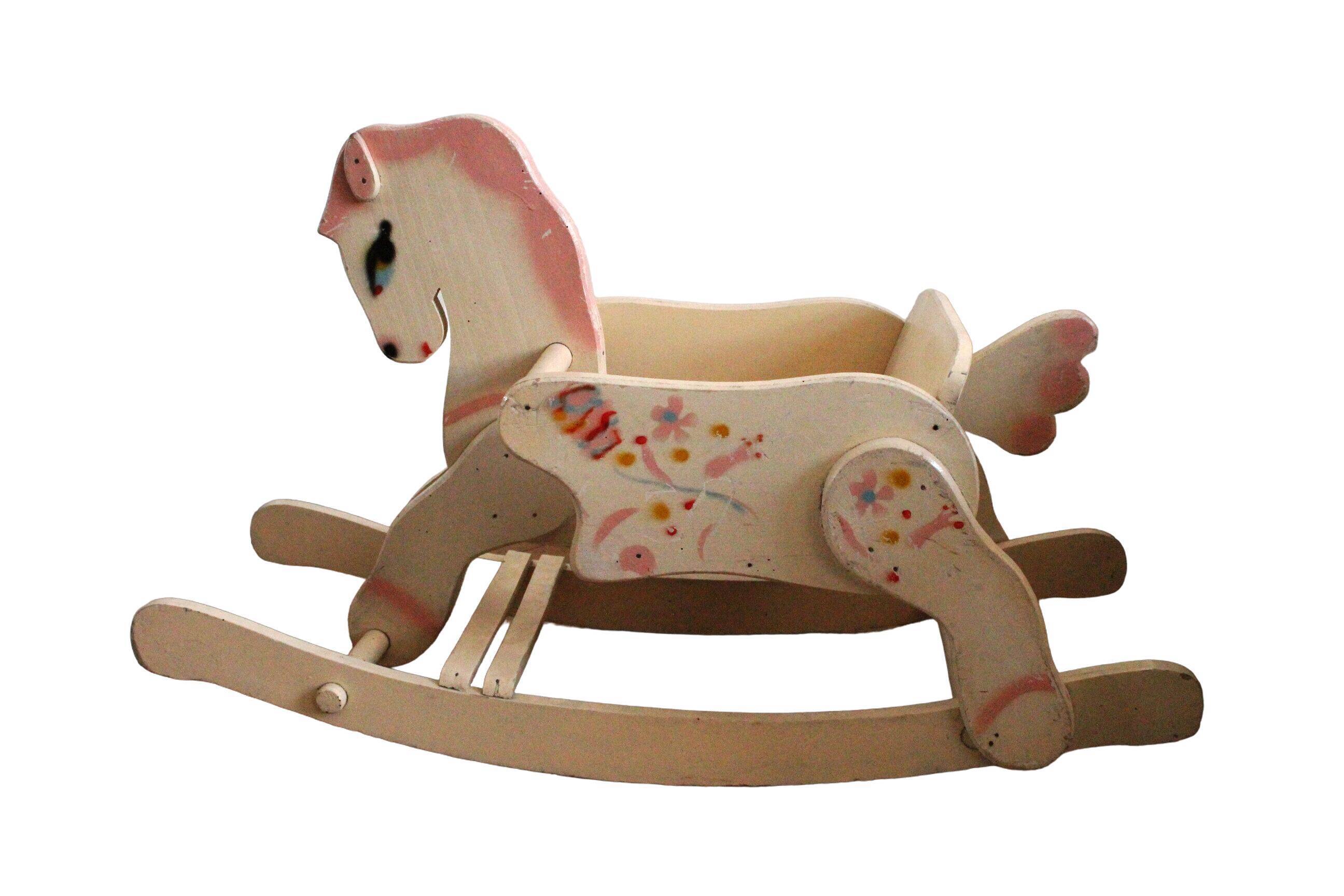Vintage wooden rocking horse
