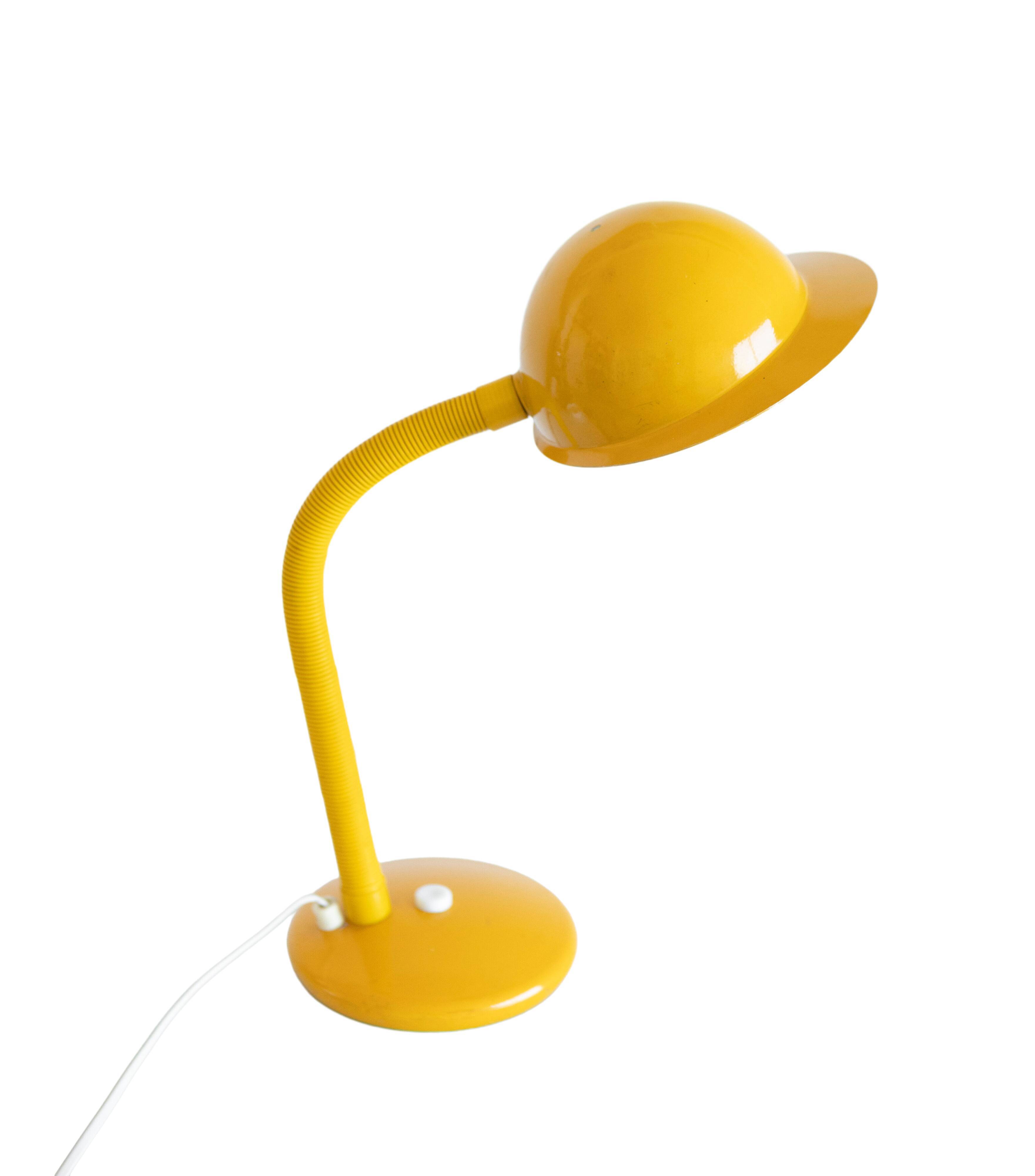 Vintage aluminor desk lamp 80 with metal yellow cap