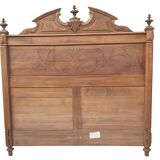 Lit ancien en bois massif 140 tête de lit