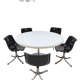Midcentury dining office set Tecno 'Modus' chairs