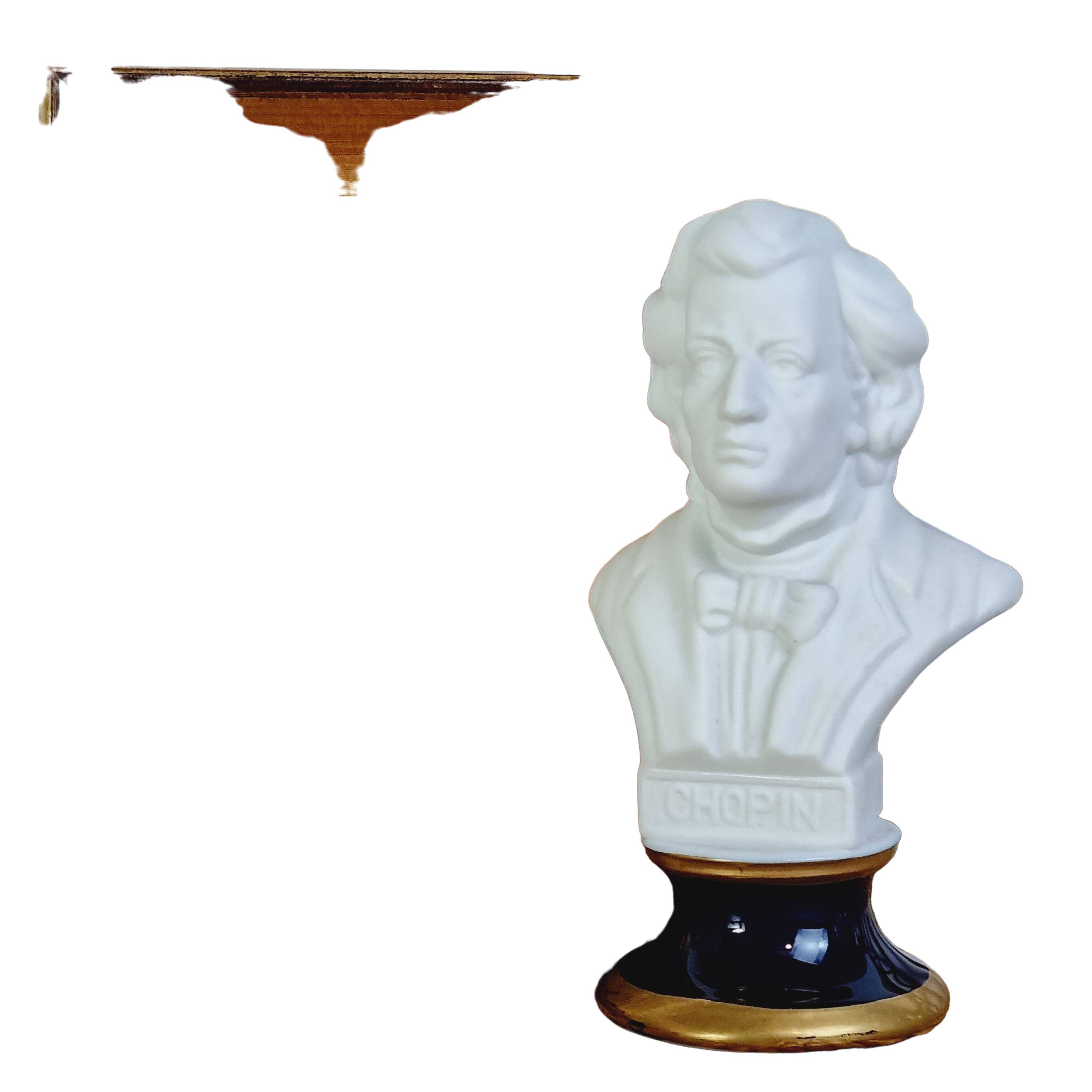 Small Chopin bust in white biscuit
