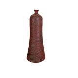 Vase abstrait en céramique rouge de studio par Gerhard Liebenthron, Allemagne, années 1970