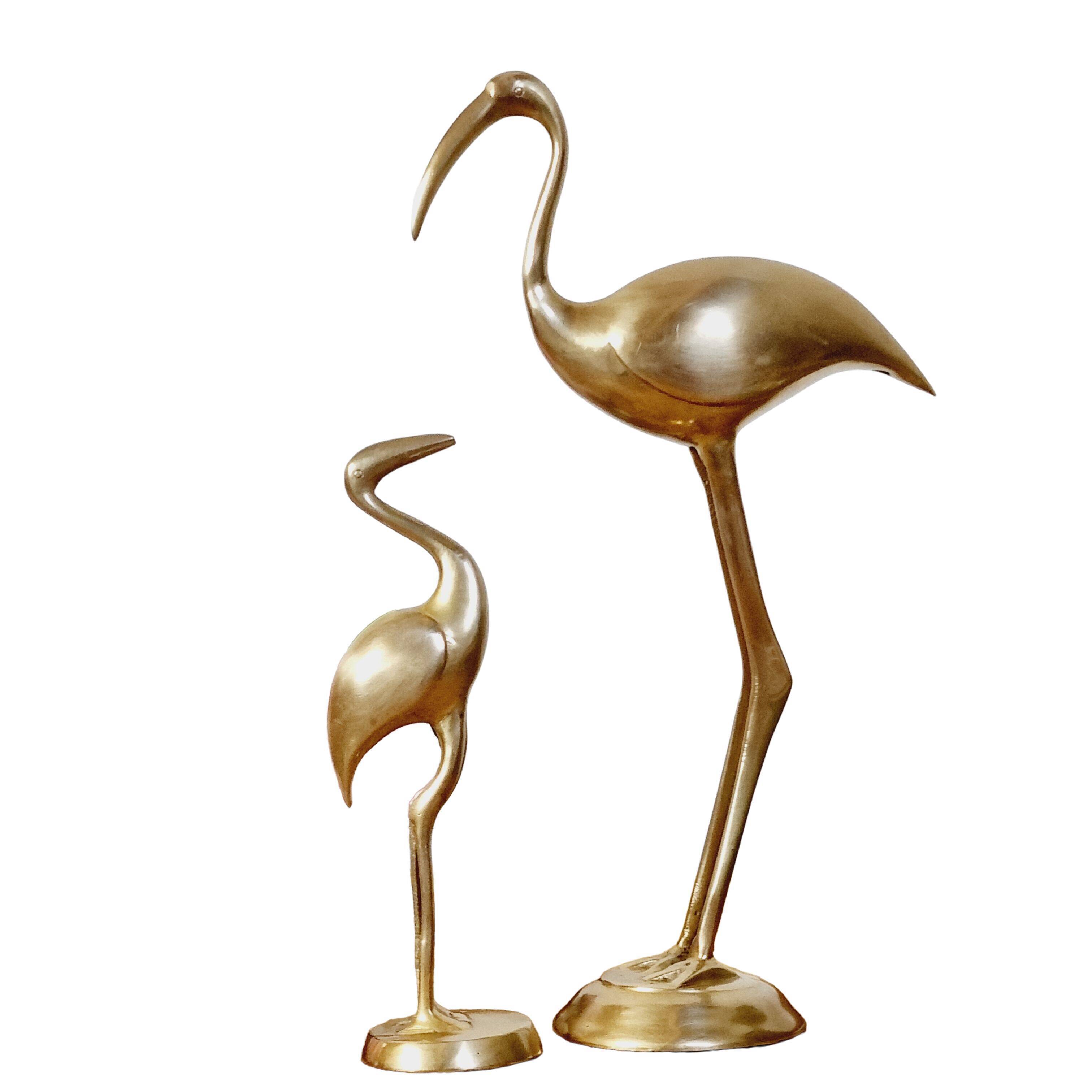 2 ibis in golden brass