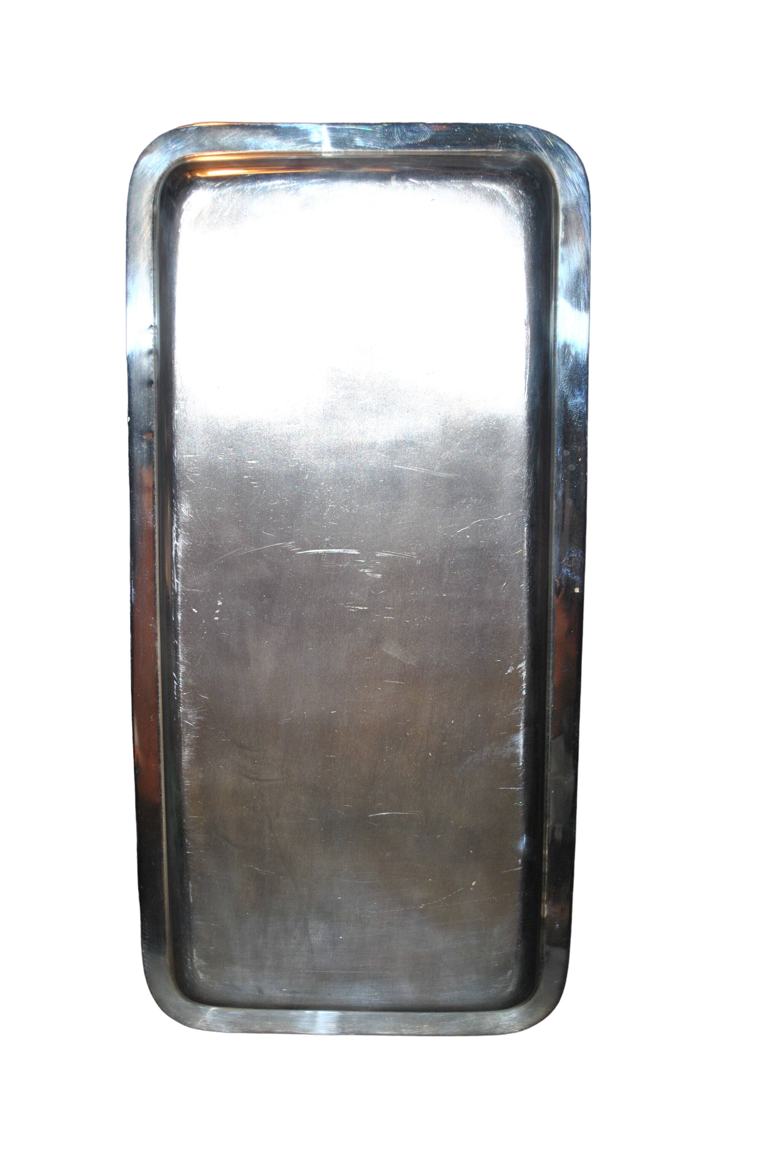Vintage rectangular top in silver metal