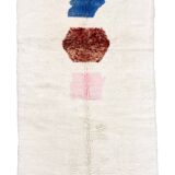 Moroccan Berber carpet Beni Ouarain ecru with colorful patterns 248x161cm