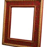 Mirror Red Leather André Maillefert 61x73cm