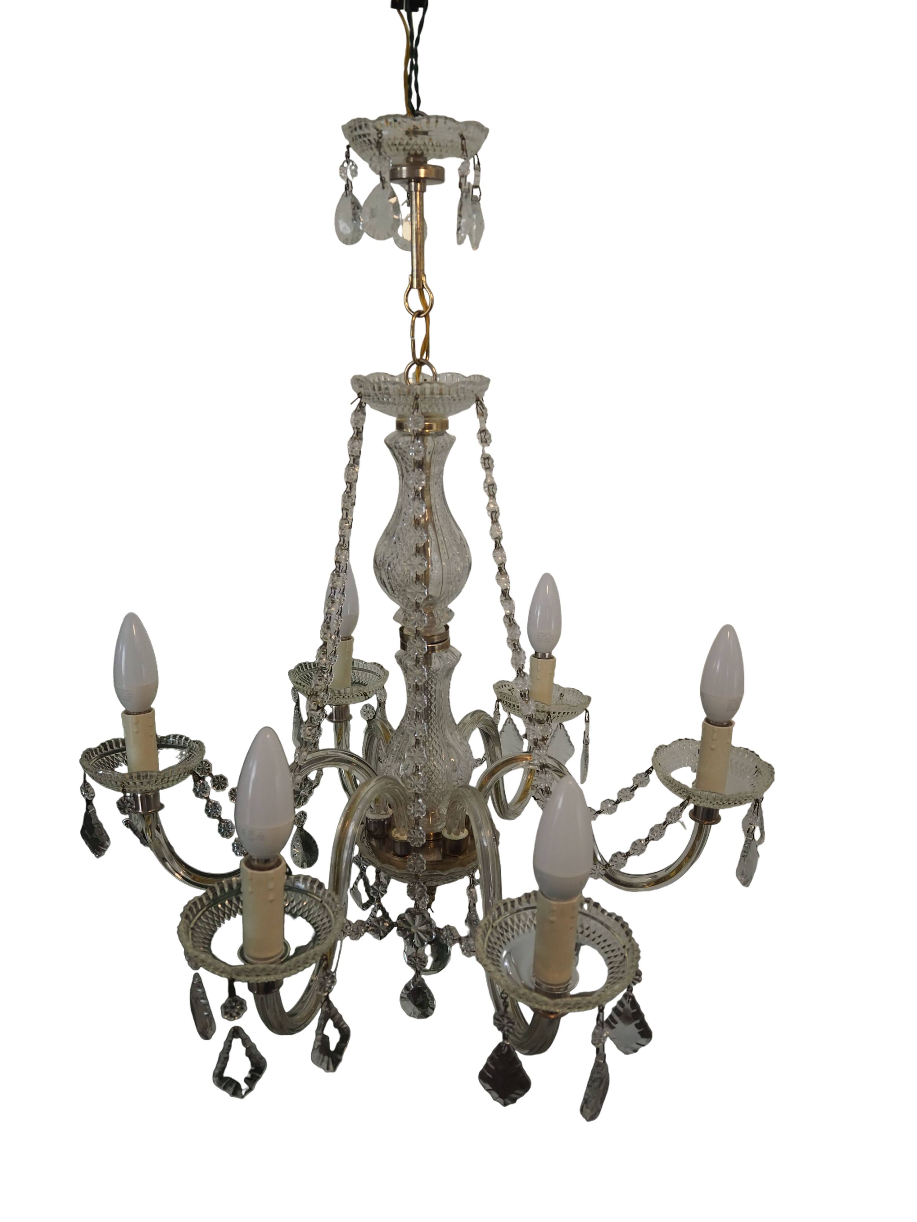 6-light chandelier with tassels