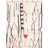 Moroccan Berber carpet azilal ecru with colorful patterns 264x147cm