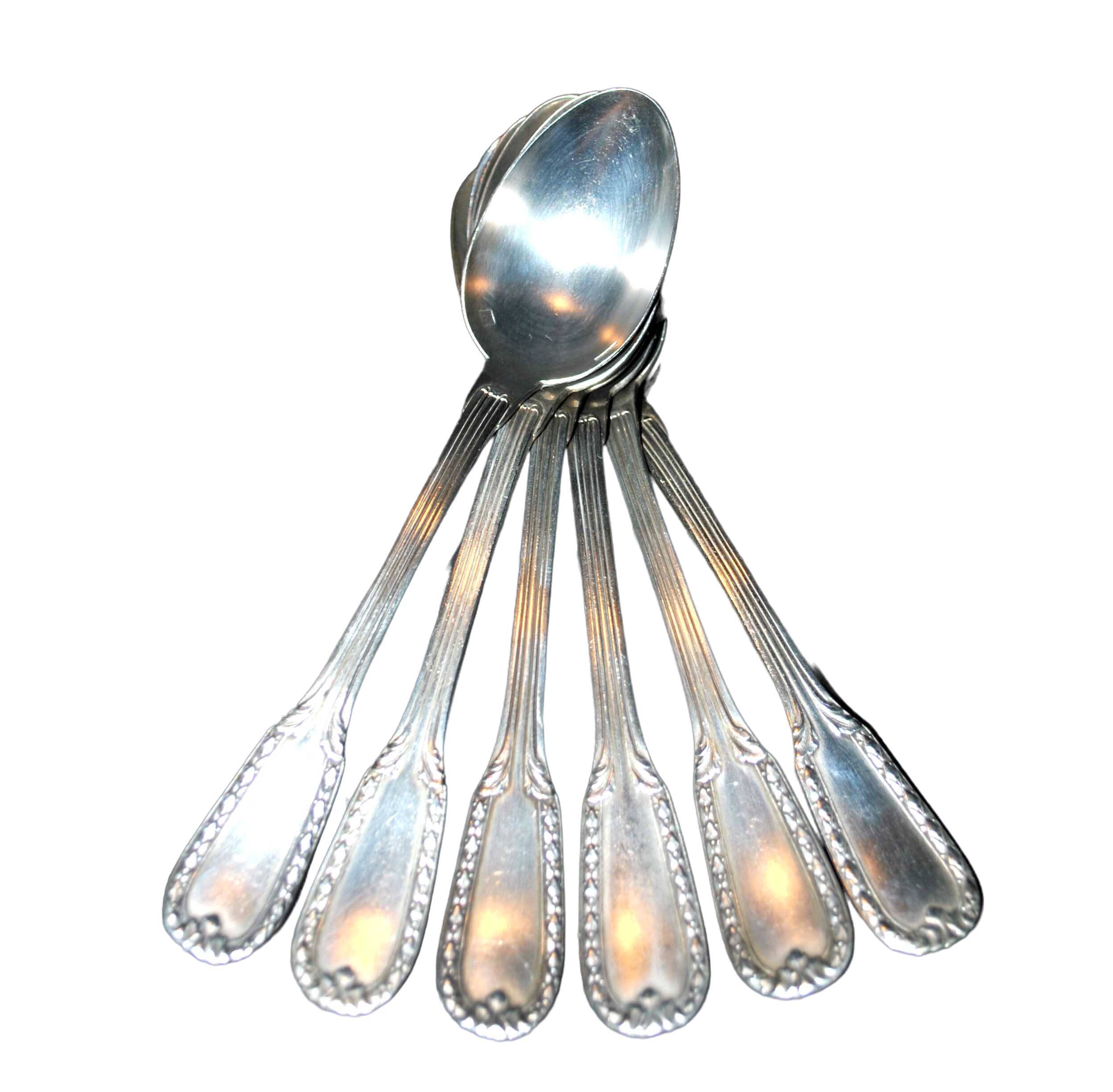 Antique teaspoons in silver metal Goldsmith Boulenger