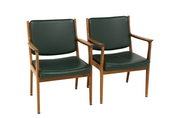 Set de 2 fauteuils en cuir, Karl Erik Ekselius, Suède, 1960
