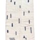 Moroccan Berber carpet beni ouarain ecru with blue graphic patterns 264x161cm