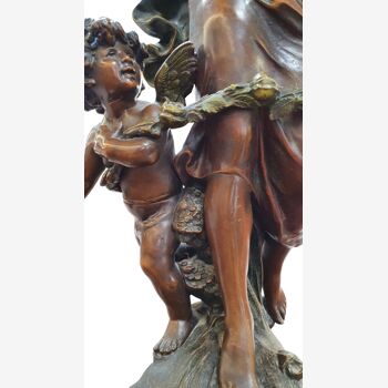 Grand Regul bronze Nymphe et son enfant 
