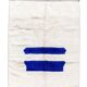 Moroccan Berber carpet beni ouarain ecru with majorelle blue patterns 235x180cm