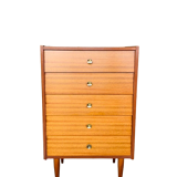 Vintage chest of drawers, 5 drawers in teak Circa 60