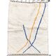 Moroccan Berber beni ouarain ecru rug with colored lines 145x98cm