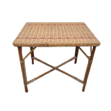 Vintage bamboo and rattan table