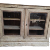 Meuble buffet vitrine bois massif porte vitré Aéro-gommé dp 0922142