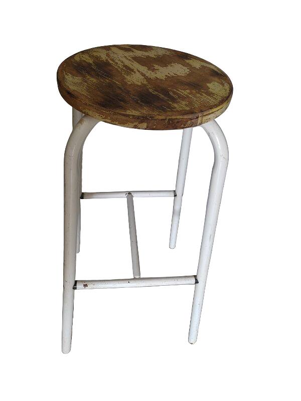 Bar top stool metal patinated seat wood dp 0922143