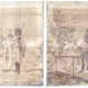 Pair of nineteenth century tapestries featuring a hussar and an elegant
