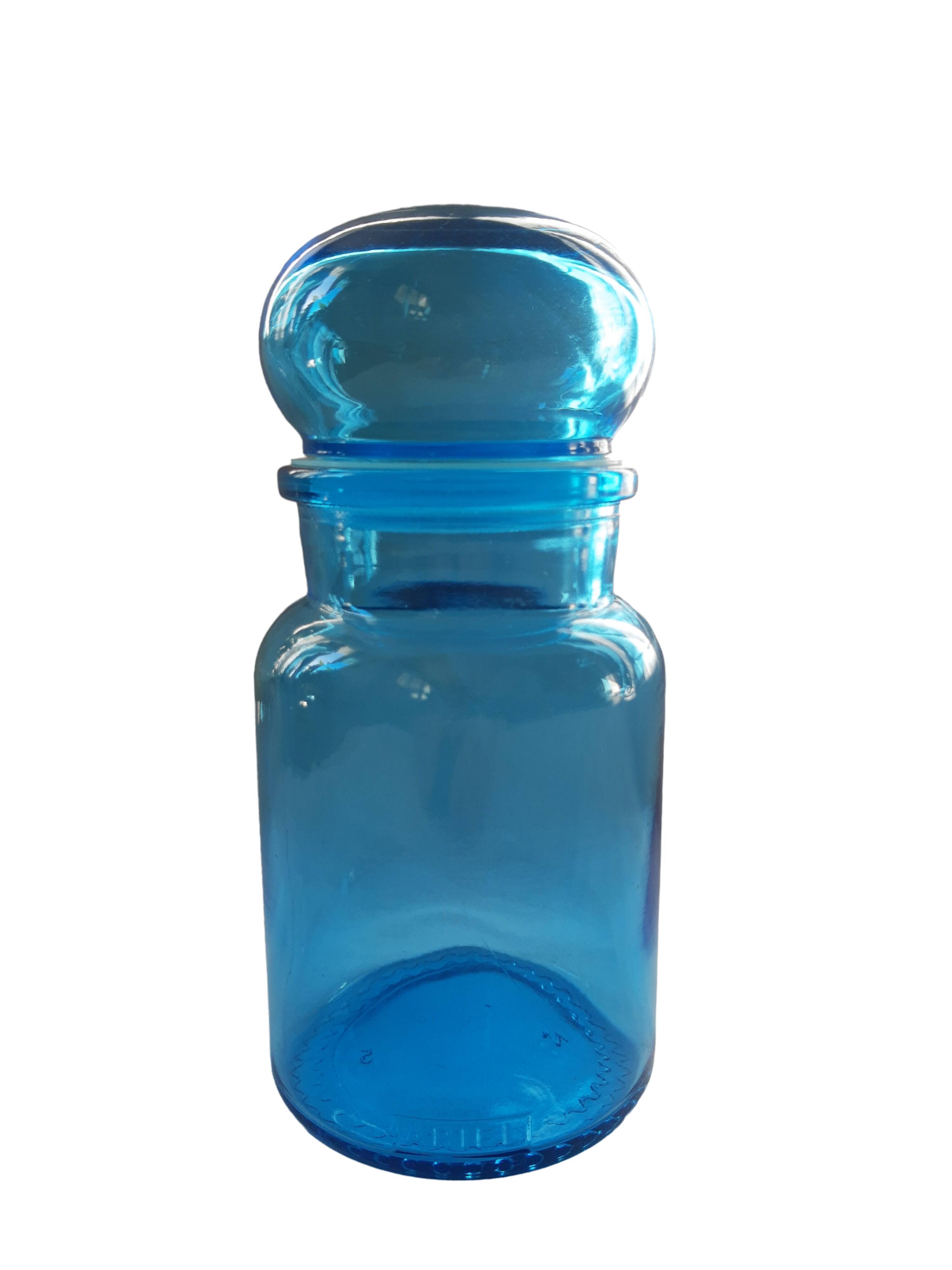 Apothecary jar Ariel vintage blue