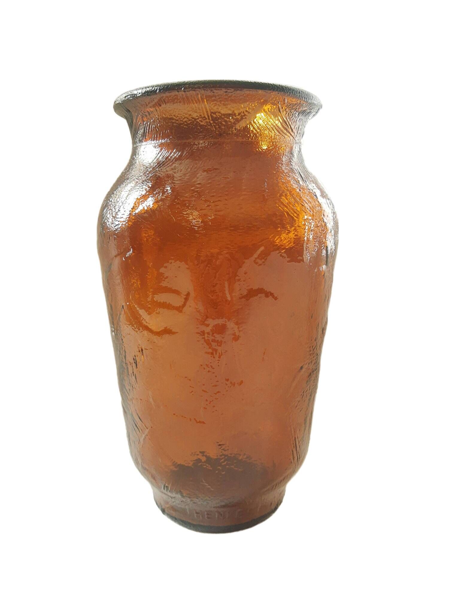 Henkel advertising vase in amber glass years 70 vintage
