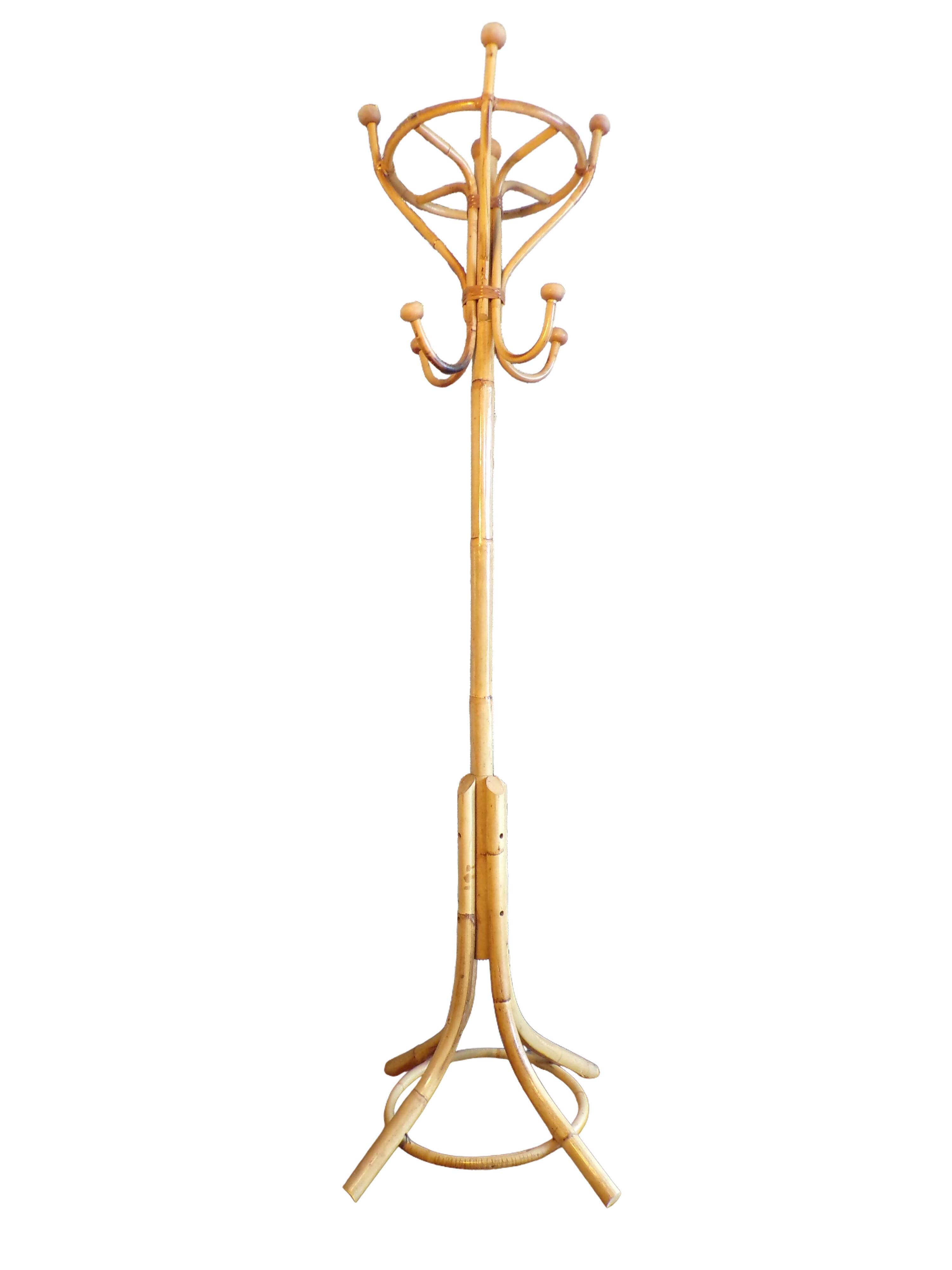 Portemanteau perroquet en rotin