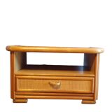 Meuble d'appoint vintage en rotin