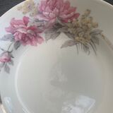 6 hollow porcelain plates with art deco peony pattern