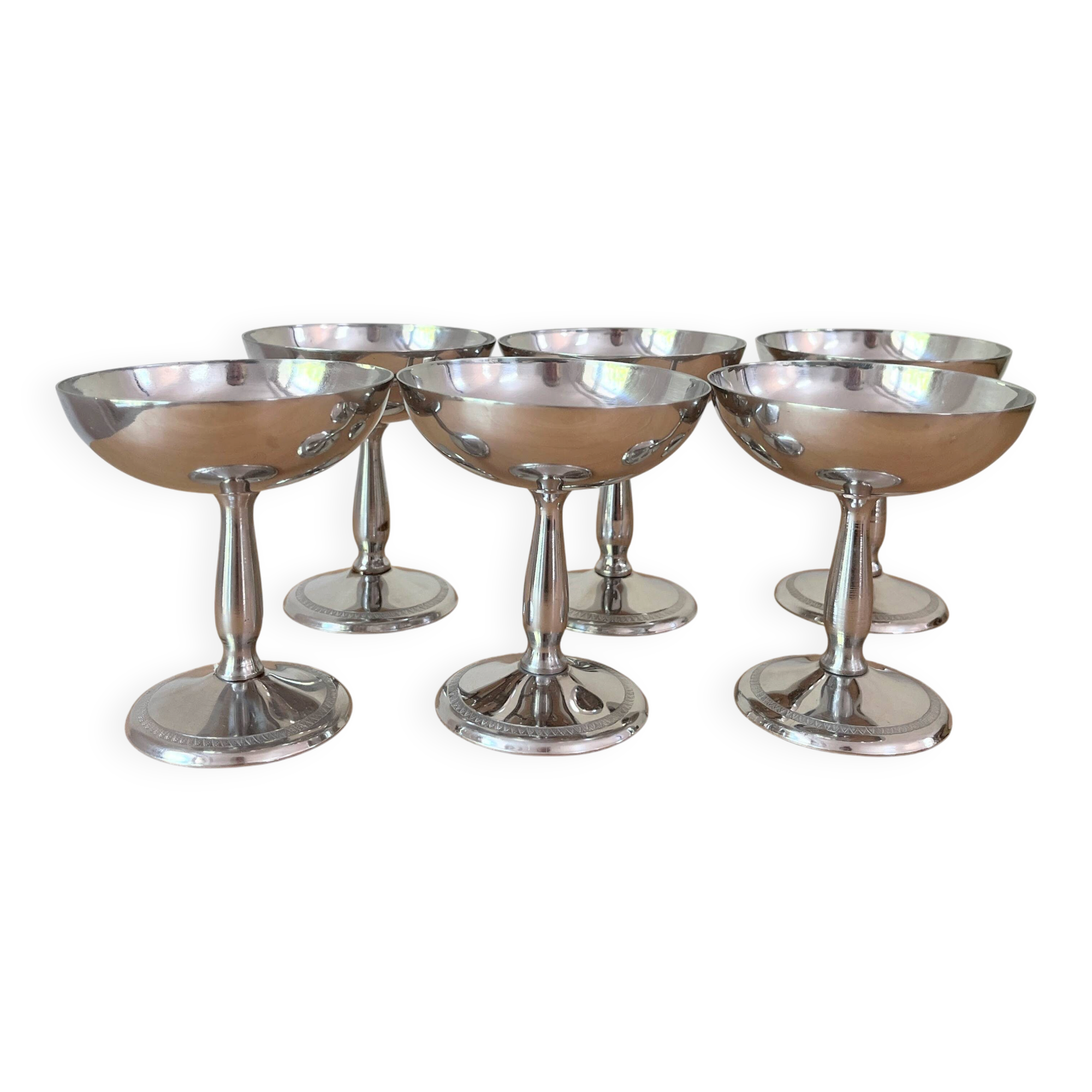 6 coupes à glace en inox