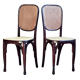 Pair of Viennese bistro chairs in curved wood early twentieth century