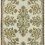 Handwoven Unique Turkish 1980s 186 cm x 302 cm Green Rug