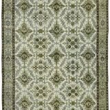 Handmade contemporary anatolian 1970s 163 cm x 306 cm green carpet