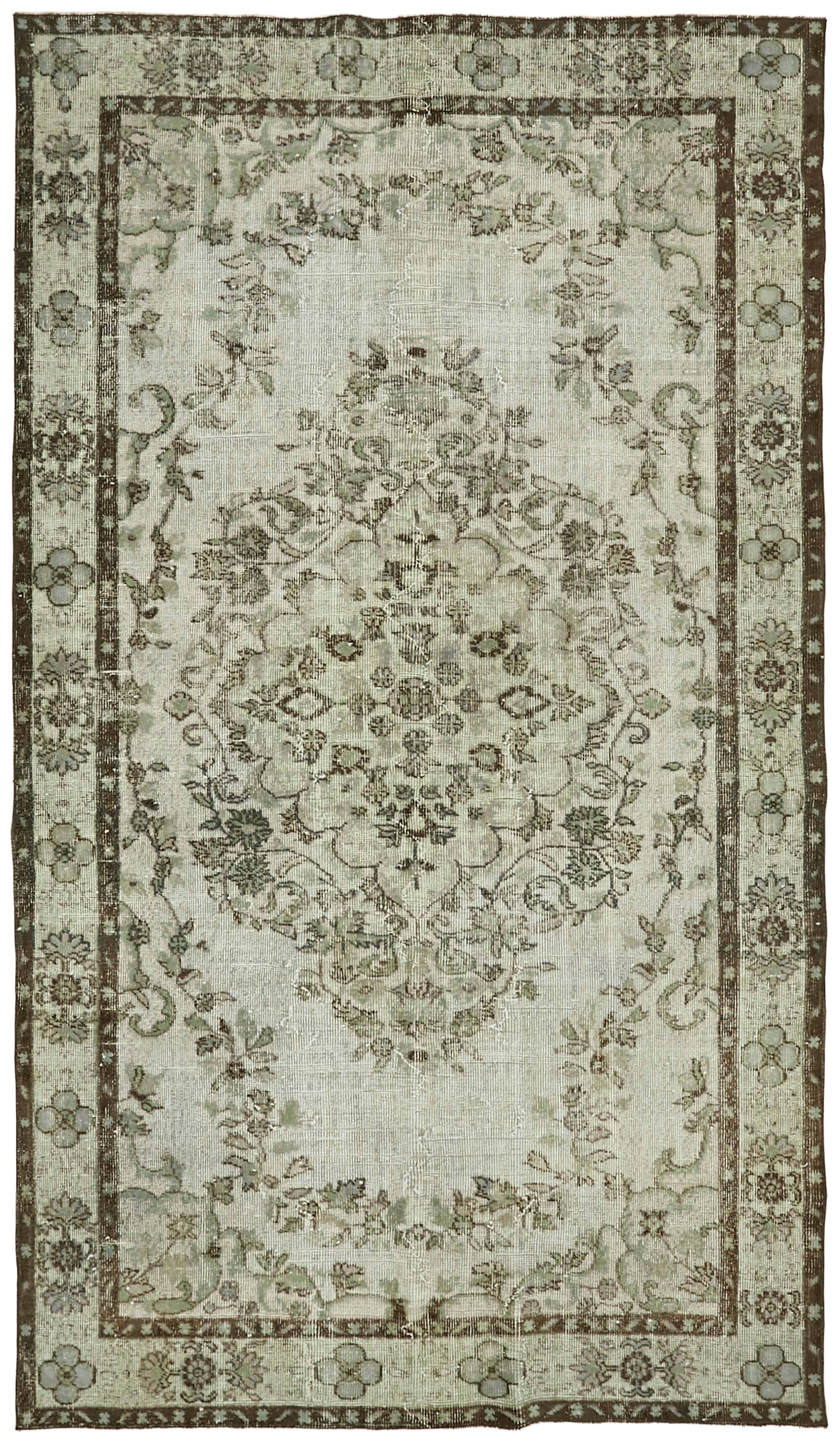 Hand-knotted vintage oriental 1980s 182 cm x 309 cm grey rug