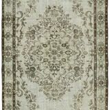 Hand-knotted vintage oriental 1980s 182 cm x 309 cm grey rug
