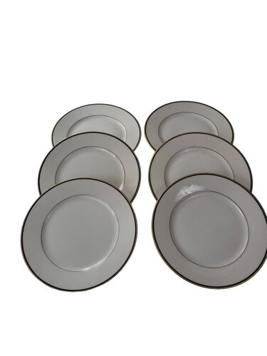 Set de 6 assiettes plates blanches en porcelaine