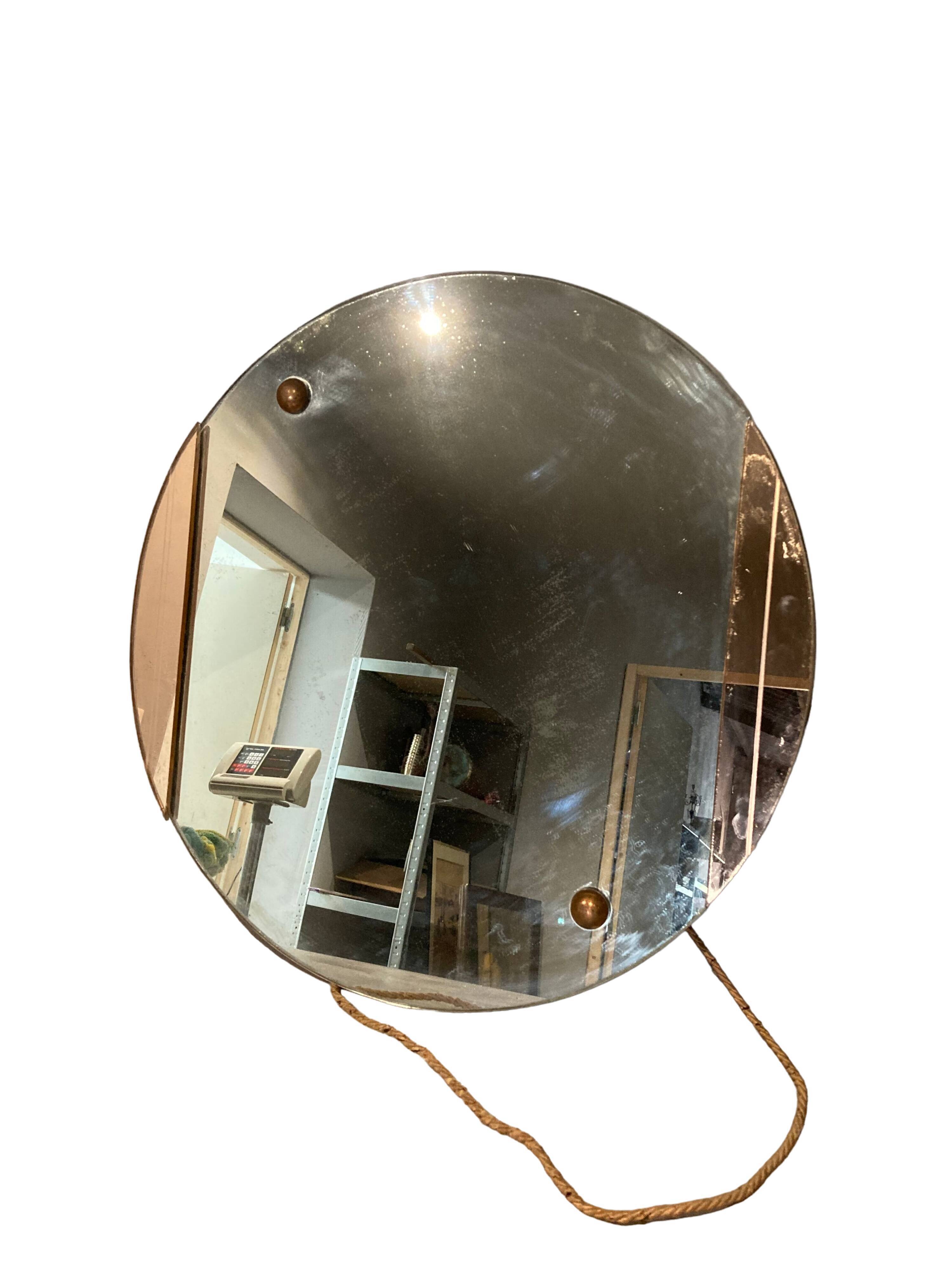 Round mirror art deco circa 1940